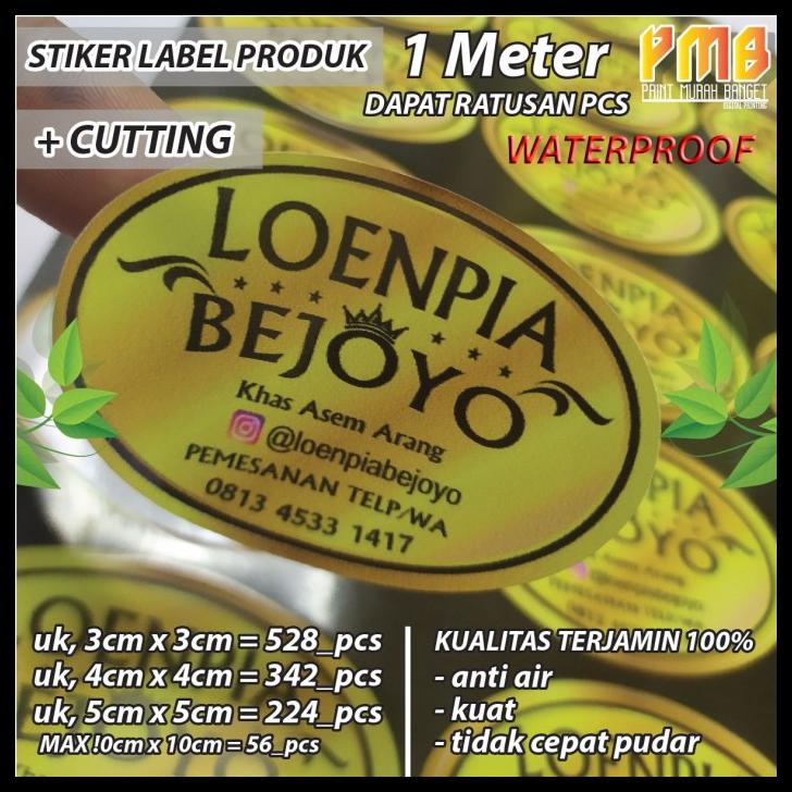 

Stiker Label Produk (Waterproof) Vinyl & Transparan 1 Meter + Cutting