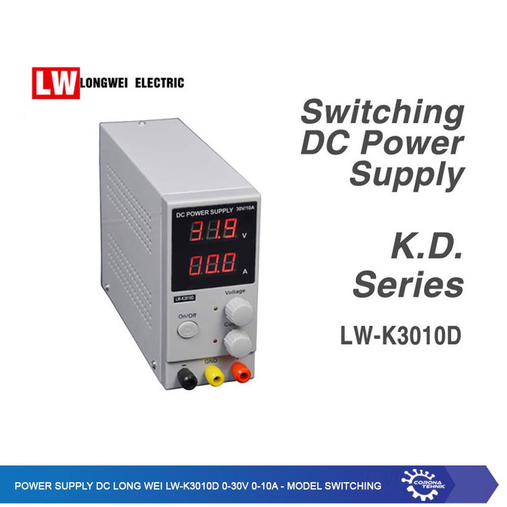 Power Supply DC Long Wei LW-K3010D 0-30V 0-10A - Model Switching