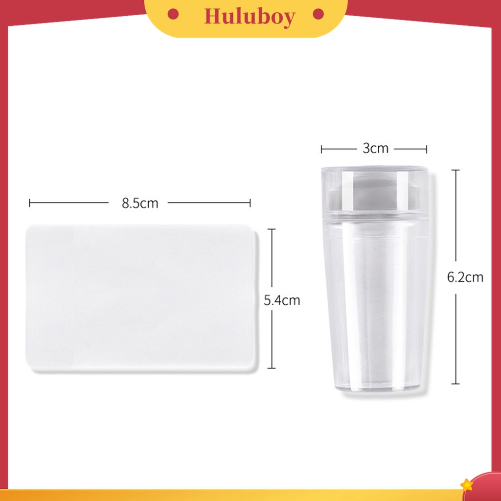Huluboy Huluboy♡ Stempel Kuku Kepala Ganda Dengan Scraper Bahan Silikon Untuk Manicure