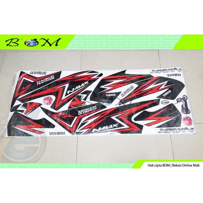 Striping Stiker Sticker yamaha NMAX full body hitam merah