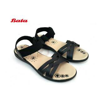 Sepatu Sandal  Wanita BATA  4 6551 Flat Model Tali  Silang 