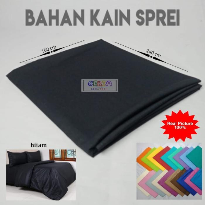Cotton | Kain Masker Meteran Bahan Katun Lembut Polos Lebar 240 Cm - Hitam Terbaru Ready Stock