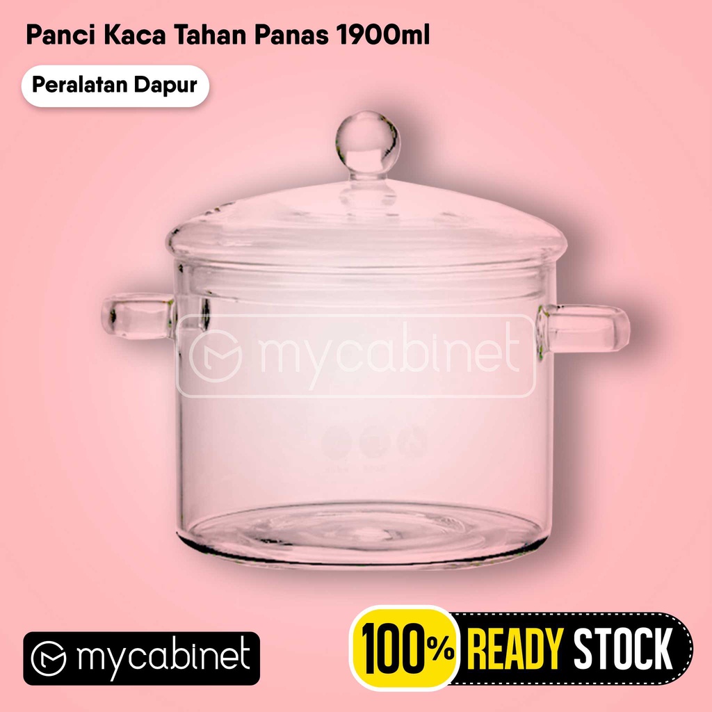 Panci Kaca Transparan Tahan Panas 1900ml Murah Berkualitas