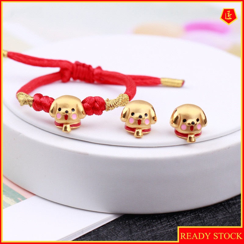 [Ready Stock]Cute Puppy Lucky Beads Gold Bracelet