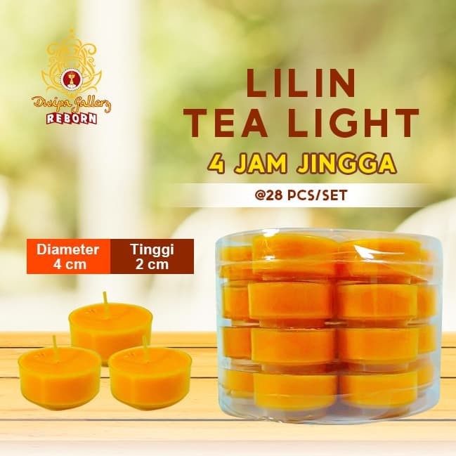 Lilin Tea Light (Tealight) Stearin 4 Jam @28 pcs/set Jingga