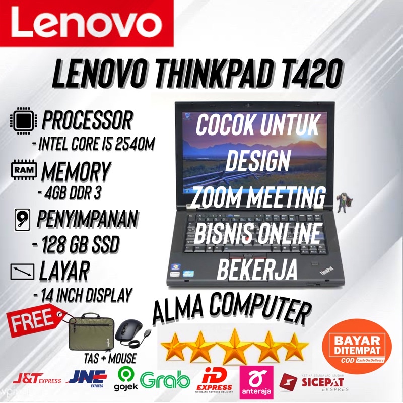 LAPTOP LENOVO THINKPAD T420 CORE I5- RAM 4GB - HDD 320GB