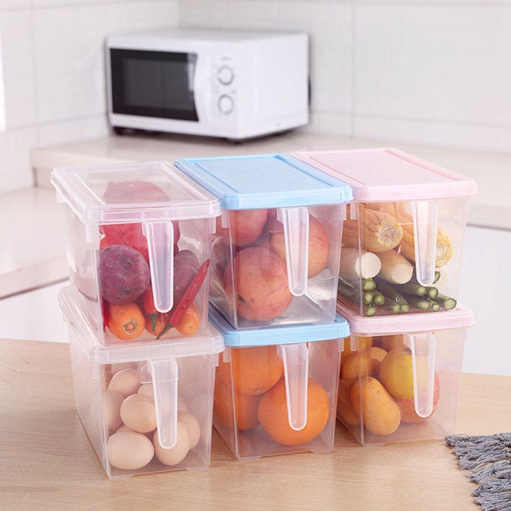 [Elegan] Wadah Penyimpanan Makanan Sayur Penyimpanan Kulkas Storage With Handle Transparan Kulkas Plastik Sealed Box