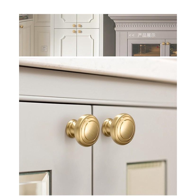 Handle / Tarikan Pintu Lemari / Laci Bahan Kuningan Warna Emas