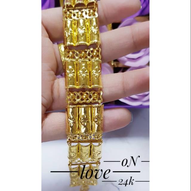 Gelang lapis emas 24k HRN7