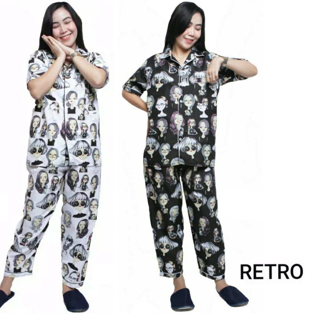 BESS - Piyama CP / Stelan Baju Tidur Murah / Corak RETRO