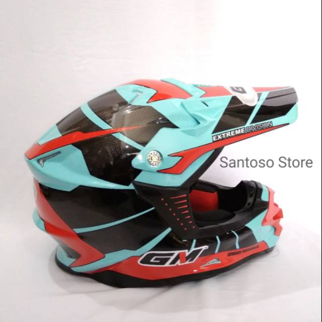 Helm Trail GM Super Cross Octar Red Tosca Merah Toska