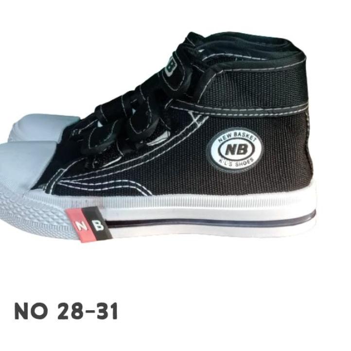 Best Seller.. Sepatu Sekolah Anak Nb Hitam Putih Dengan Perekat Prepetan Murah Sepatu Sneakers Anak 