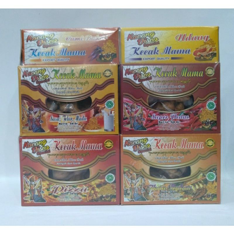 

Kacang Disco KECAK MAMA Khas Bali Paket Isi 10 Box @50gr