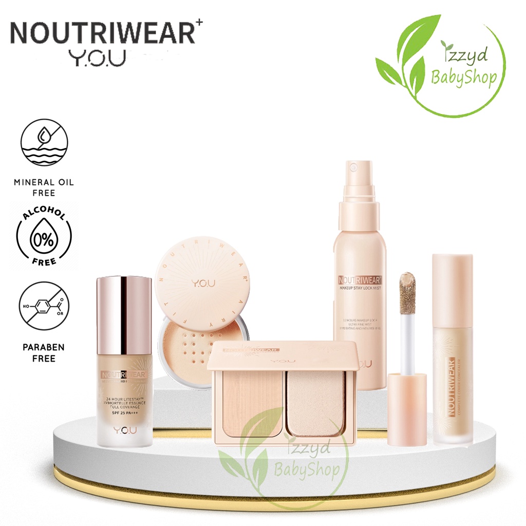 YOU you NoutriWear+ Silky Pressed Foundation Airy Fit Loose Powder  Complete Cover Concealer Velvet Liquid Foundation [SPF 25&amp; PA+++