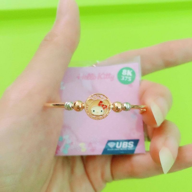 Gelang bangle anak kepala hello kitty bulat 4bola UBS 8K 375