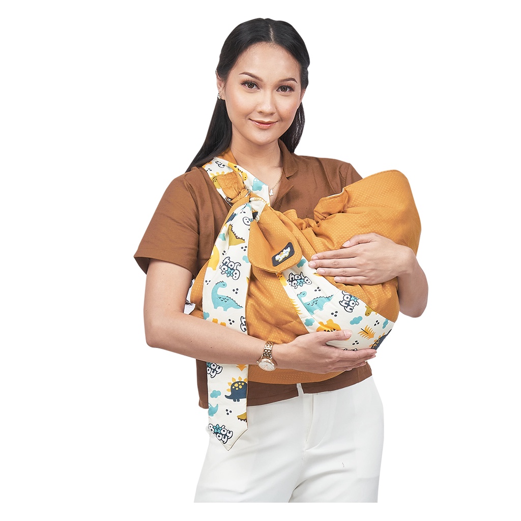 Baby Joy Gendongan Bayi Samping (cocok untuk newborn) + Kantong Botol Susu Little Dino Series - BJG 2020 Kado Kelahiran Giftset Baby