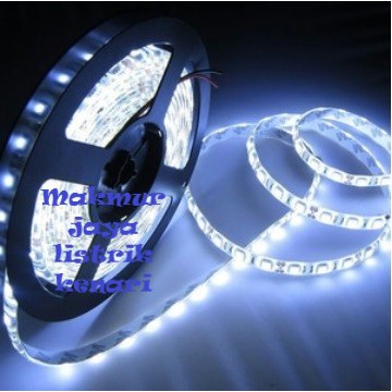 LAMPU LED STRIP LIGHT MATA BESAR 5050 SMD 12V IP33 indoor 5meter - Putih WARM WHITE HIJAU BIRU MERAH