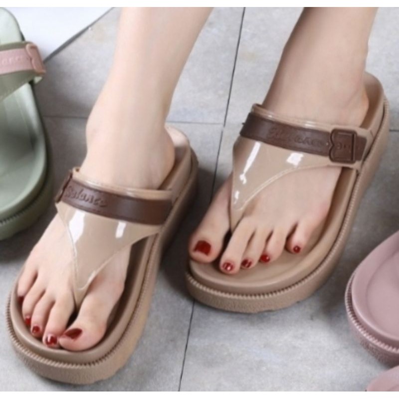 Sandal Wanita Jepit Balance Jelly Terbaru 1605-22 import