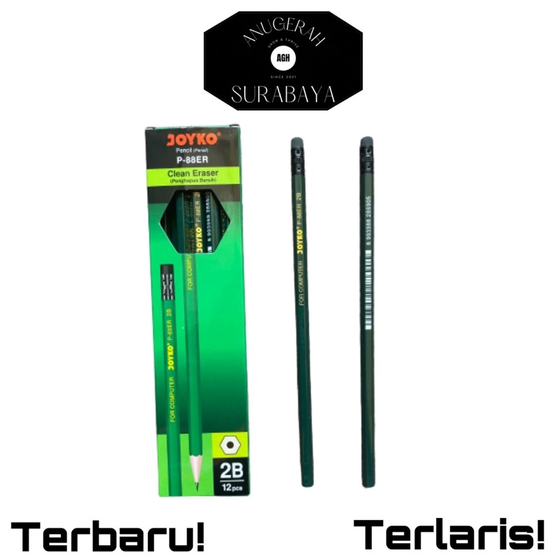 

Pensil Joyko P-88 ER / Pencil / Ada Clean Eraser / Pensil 2B / Per Lusin / Anugerah