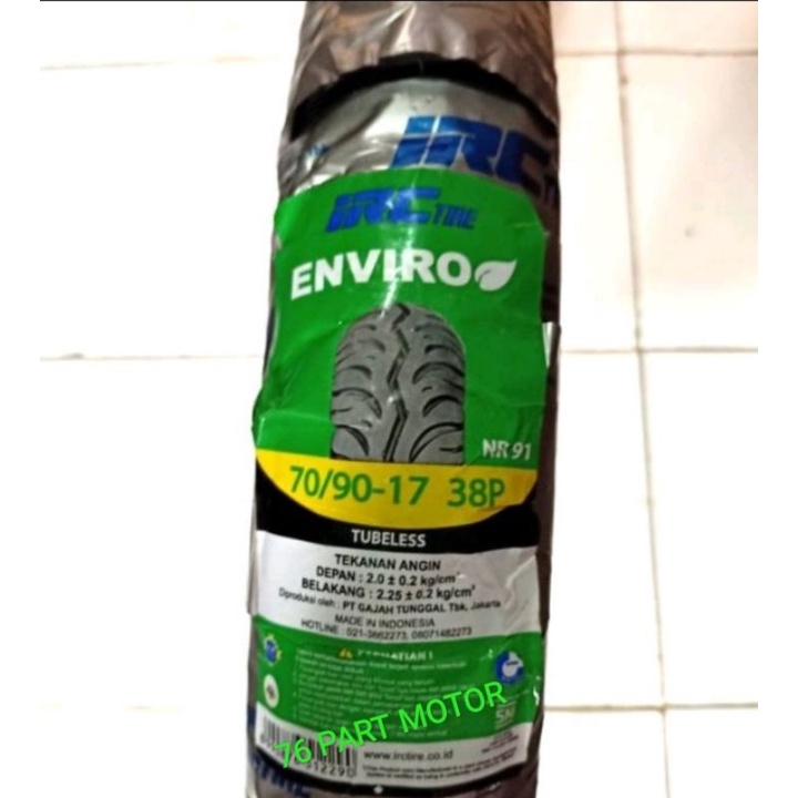 BAN TUBELESS IRC 70/90 RING 17. FREE PENTIL(motif ban item ini dikirim random)