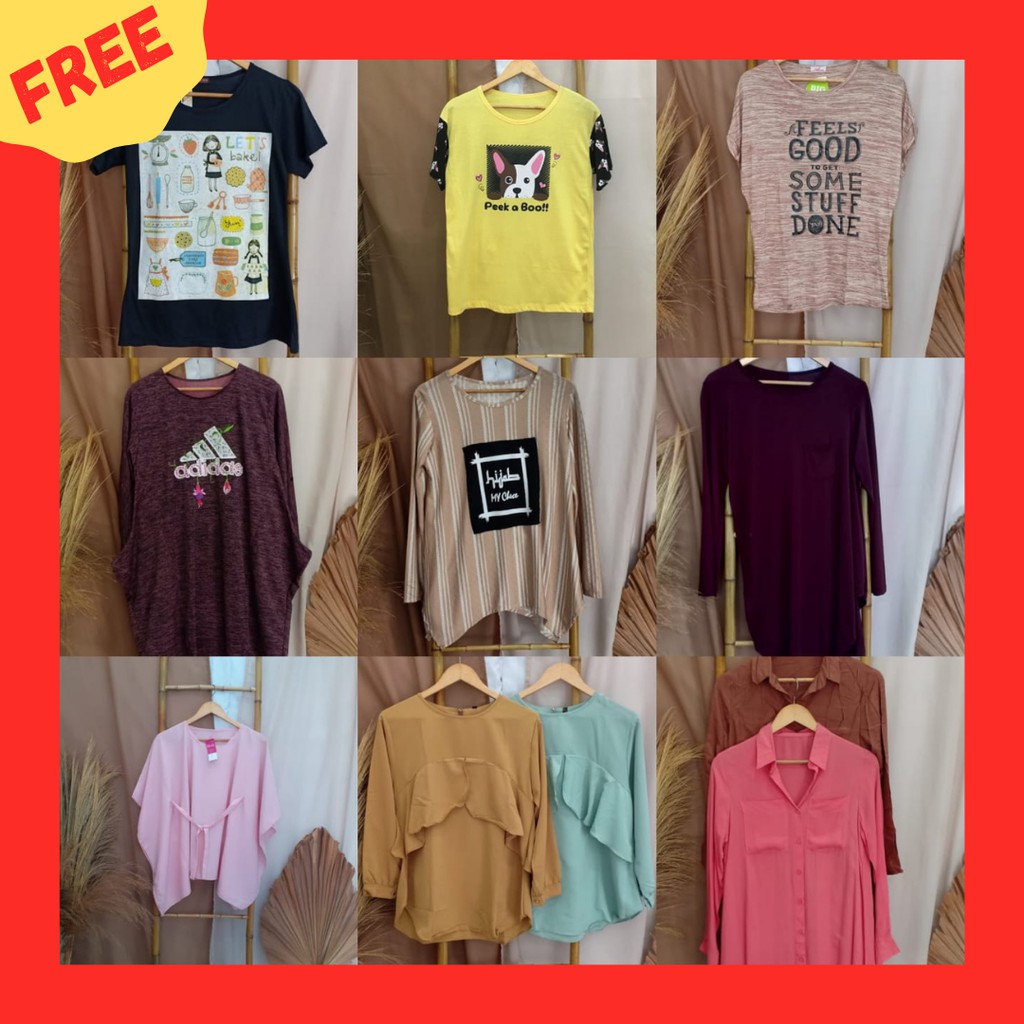 Promo murah buy 1 get 1 baju wanita tersedia ukuran standard dan bigsize