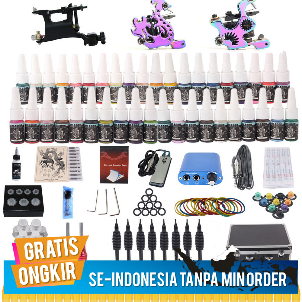 D mesin tato ganda  besar set lengkap peralatan tato mesin tato peralatan tato Yilong