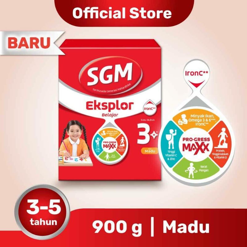 

OL8 - Sgm Eksplor 3+ Pro-Gressmaxx Madu Susu Pertumbuhan (Belajar) 900G