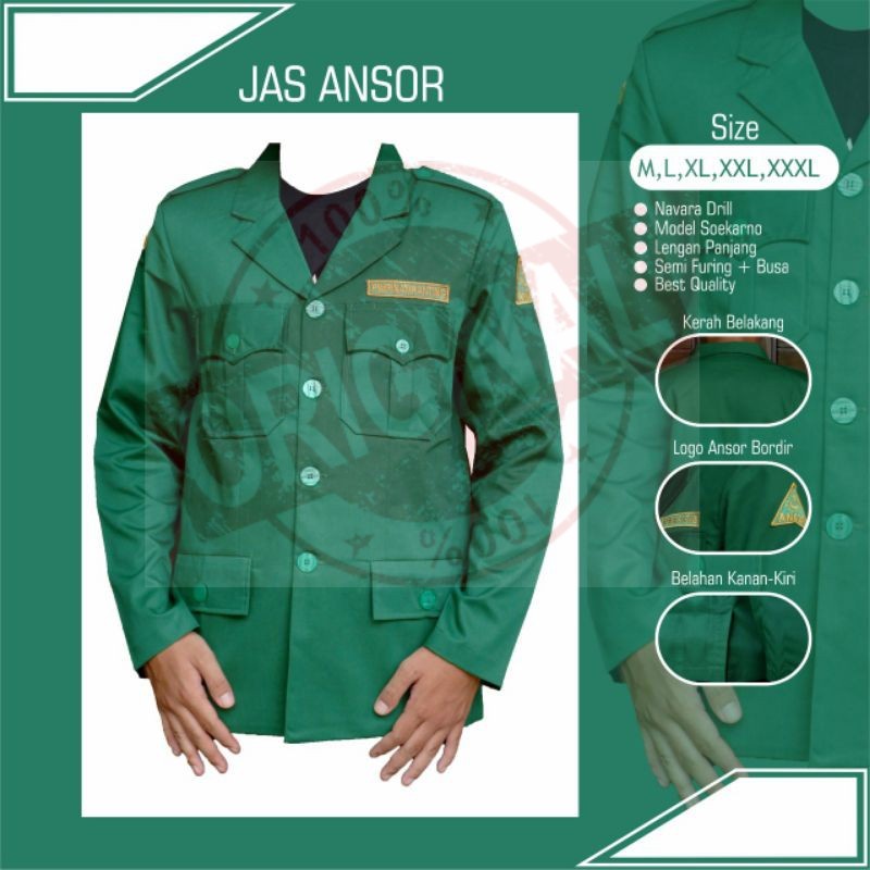 JAS ANSOR LENGAN PANJANG JAS ANSOR SOEKARNO JAZ ANSOR LENGAN PANJANG