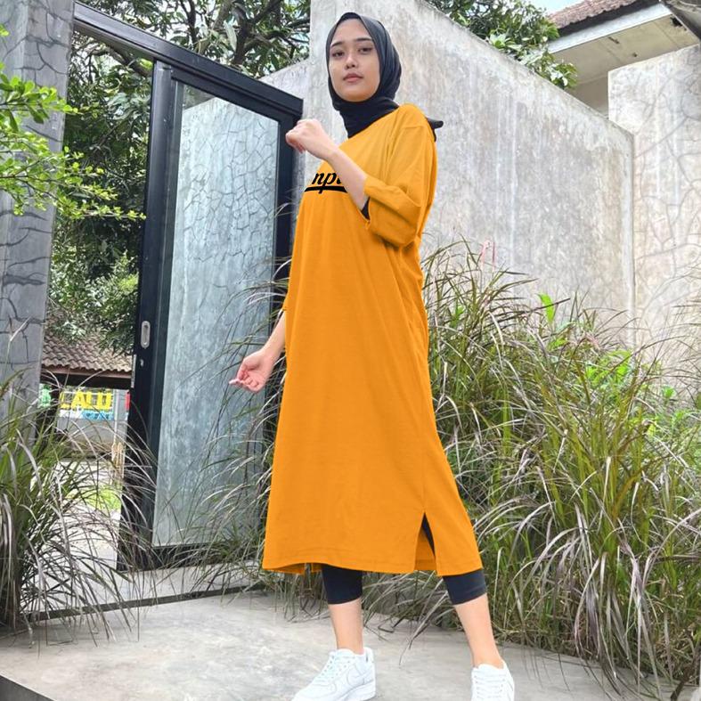 Baju Dress Oversize Tunik Premium EMPIRE Oversized Dress Tshirt polos