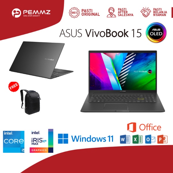 ASUS Vivobook Ultra 15 OLED K513EA - OLED551 - 15.6" FHD - I5-1135G7 - 512GB - W11 - INDIE BLACK