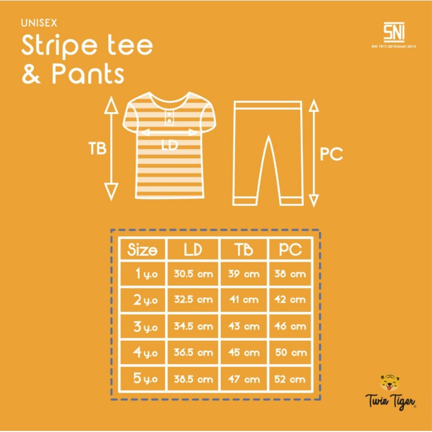 TWIN TIGER SETELAN PENDEK + PANJANG SET ANAK STRIPE TEE BAJU ANAK GARIS 1 - 5 TAHUN CBKS