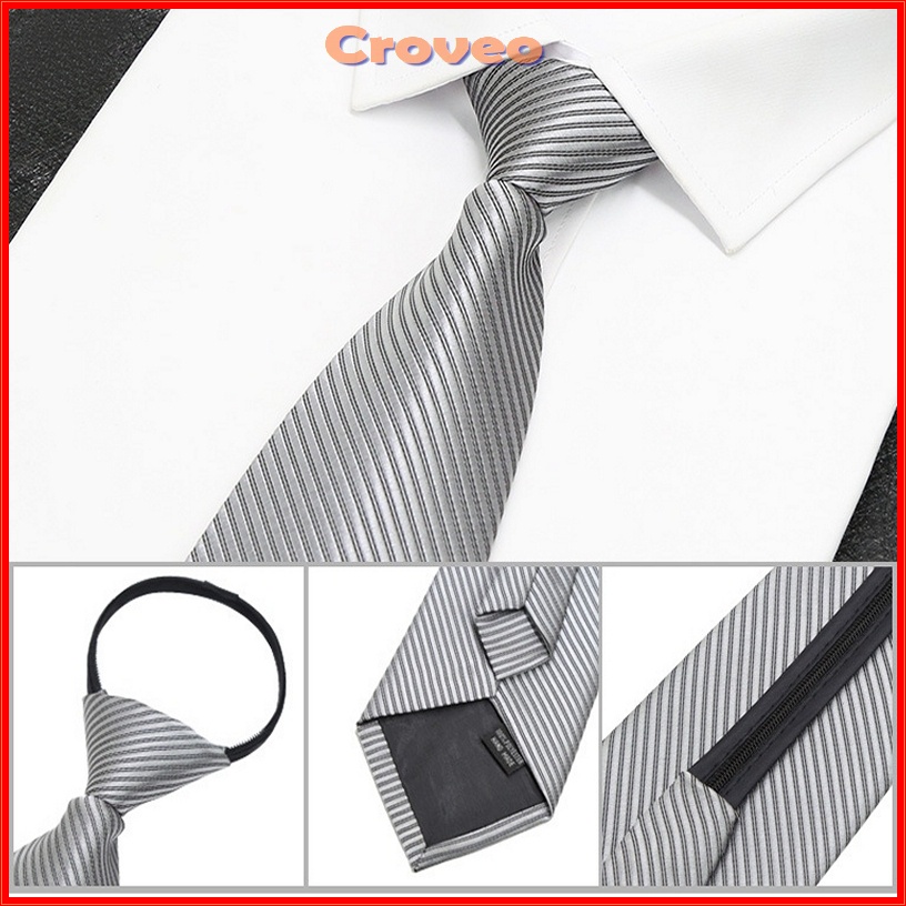 Dasi Pria Instan Resleting 3 Inch Garis Salur Instant Langsung 8 cm Otomatis Hitam Siap Pakai Jadi Zipper Formal Merah Warna Biru SIlver tie Necktie Praktis Velcro Remaja Polos Wisuda Seragam Kerja Kantor Pengantin Set Resmi Mewah Simpel Slim Premium Set