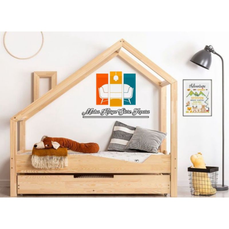 dipan anak sorong dobel kasur desain unik minimalis 01