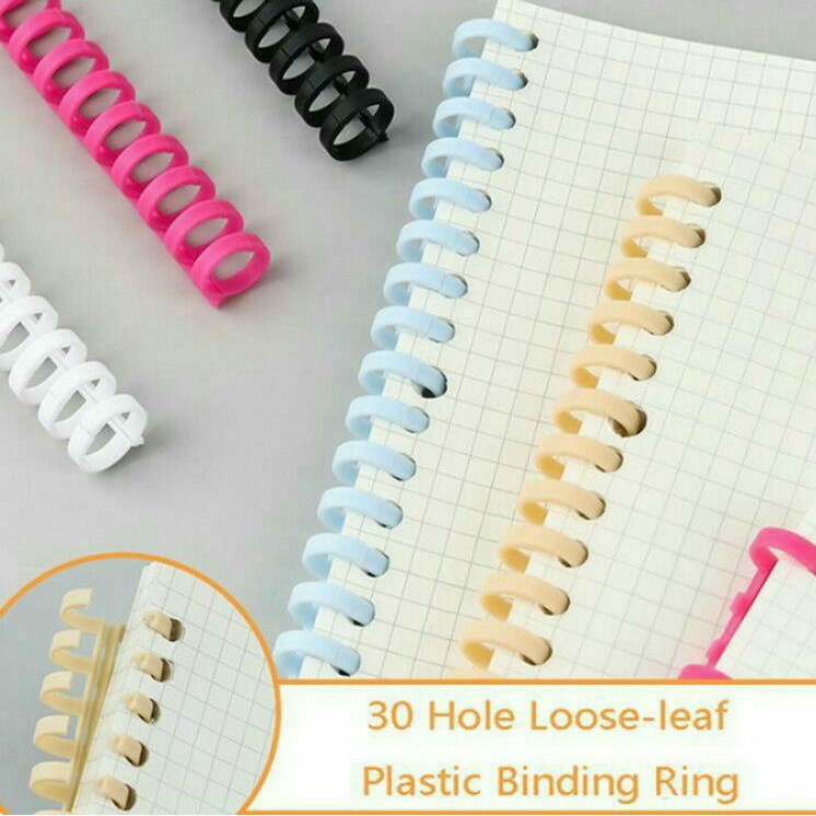 

KIANDAA RB0001 Ring Binder Buku Spiral 30 Lubang Bahan Plastik Untuk Kertas A4 A5 A6 KIANDA
