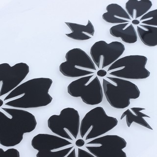 Stiker Decal Motif Bunga Warna Hitam Anti Air Removable Stiker Decal Motif Bunga Warna Hitam Anti Air Removable