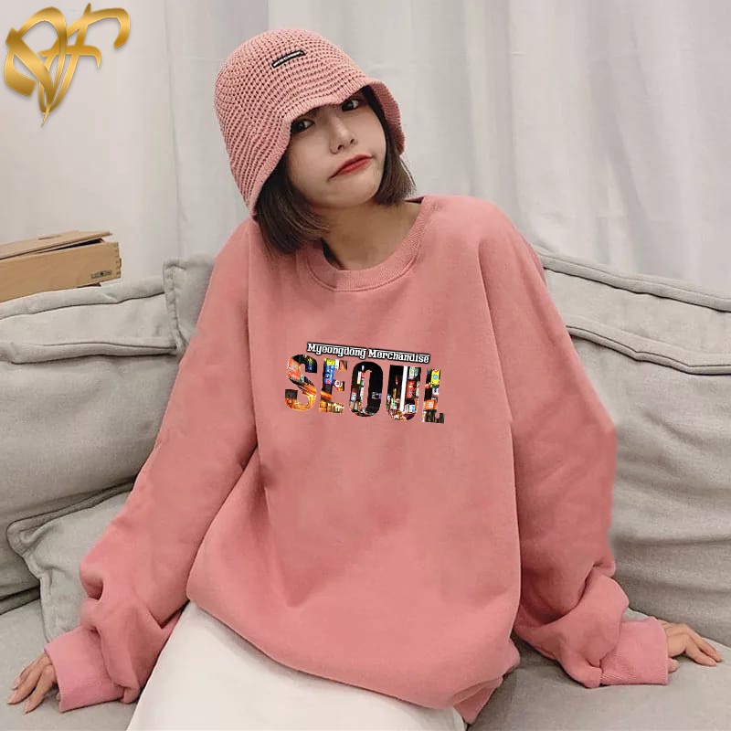 Sweater Seoul City Merchandise Pria &amp; Wanita | Sweater Korea Style Fleece Cotton | Dhea Fashion