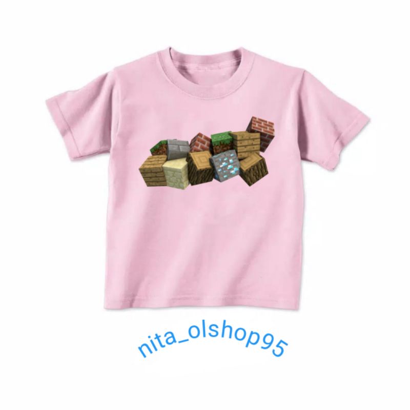 baju minicraft / kaos minecraft / baju anak karakter