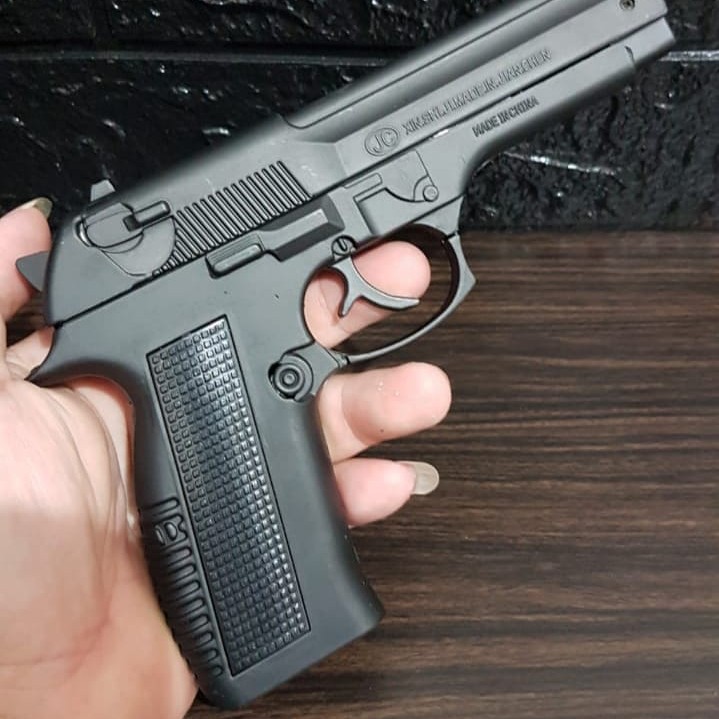 Korek Model Pistol Baretta-M9 Steel Korek Gas Unik