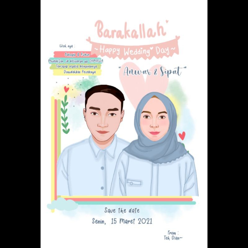 

Ilustrasi Wajah , Kado unik lucu ulang tahun, pernikahan, graduation, Soft file
