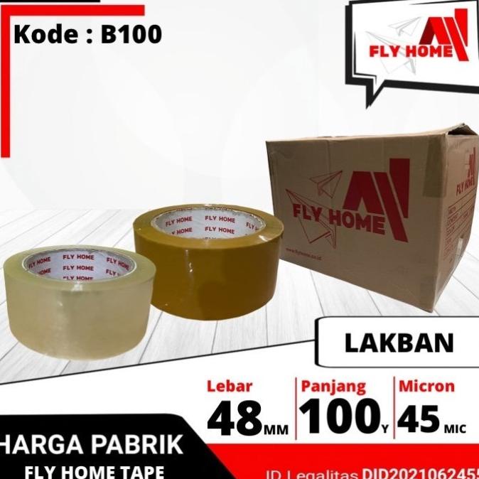 

Lakban Bening Coklat 100 Yard 1 Dus 72Pcs 48Mm | 45Mm Solasi Fly Home Terlaris