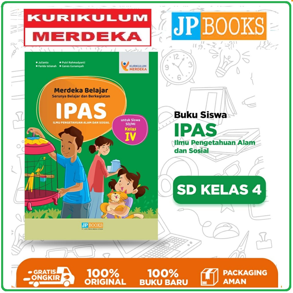 Ilmu Pengetahuan Alam dan Sosial Sd Kelas 4  Kurikulum Merdeka Penerbit JP Books (IPAS SD IV)