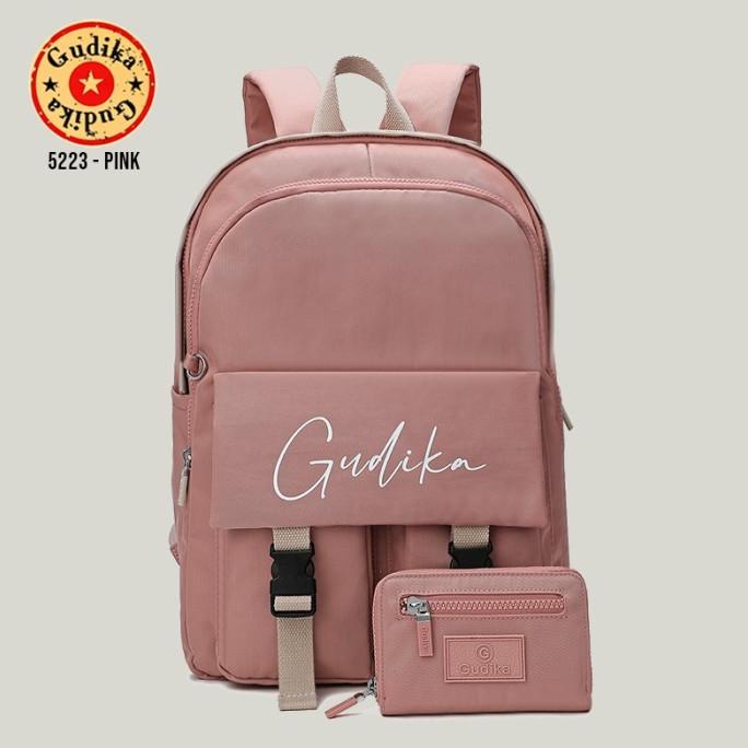 GUDIKA 5223 - Tas Ransel Laptop USB Set Dompet Wanita Pria Import