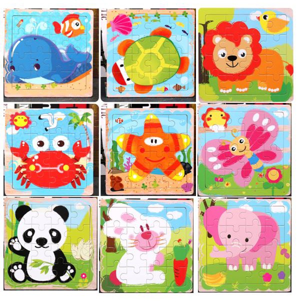 TweedyToys - Mainan Edukatif / Puzzle Kayu / Jigsaw Puzzle 16 Pcs Kecil