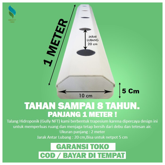 Hidroponik Gully Trapesium Peralatan Berkebun Alat Peralatan Hidroponik Kit WICK TALANG AIR A1283