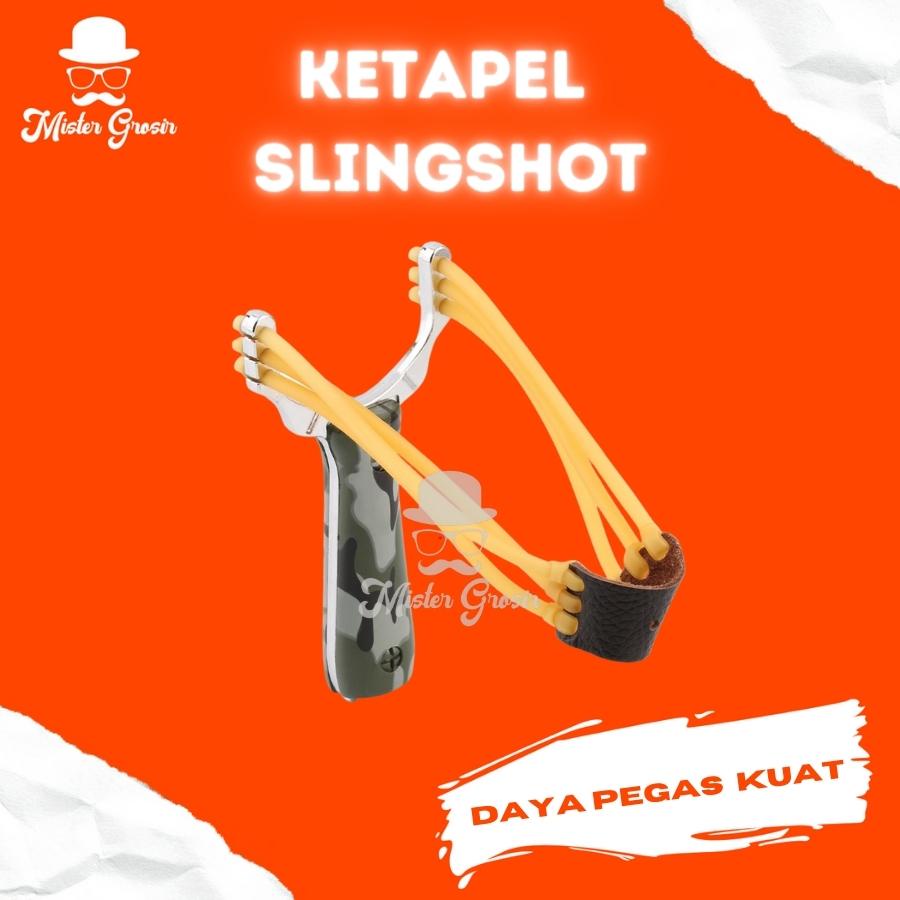 Ketapel Berburu Alumunium Besi Slingshot Catapult Survival Tools
