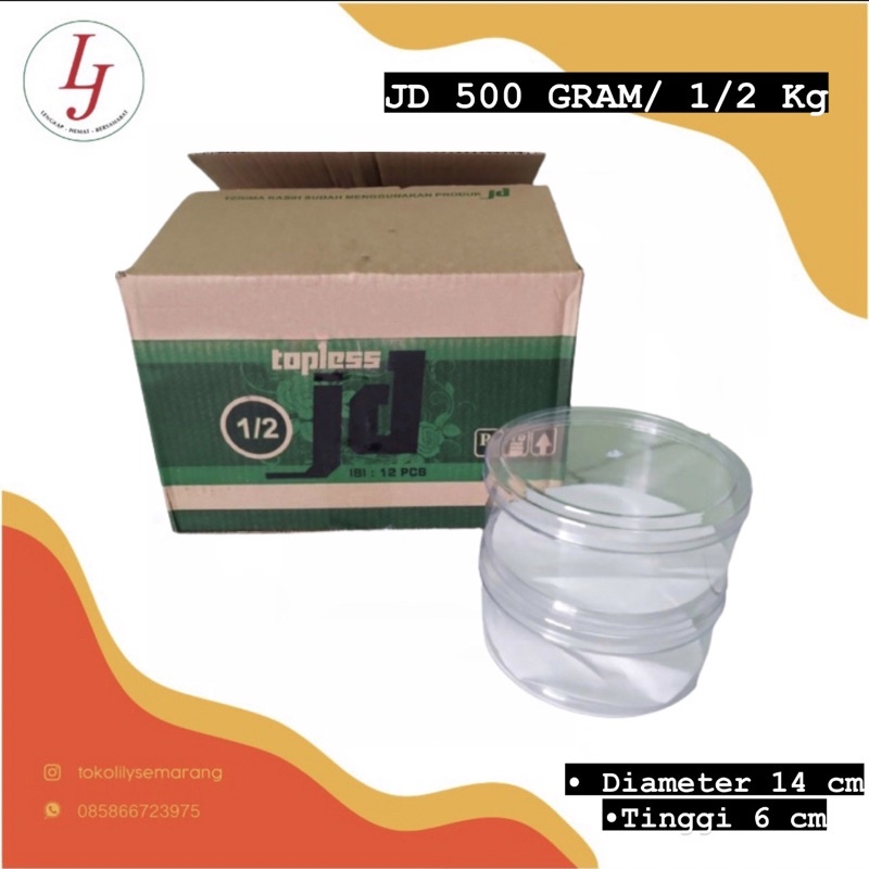 Toples Kue JD 500g Merk JD Bening (Selusin /12pcs)