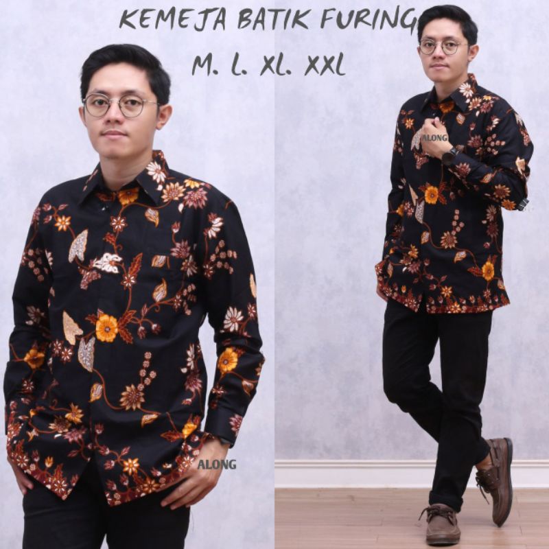 KEMEJA BATIK BERFURING MEWAH BAJU PRIA MODERN ELEGAN