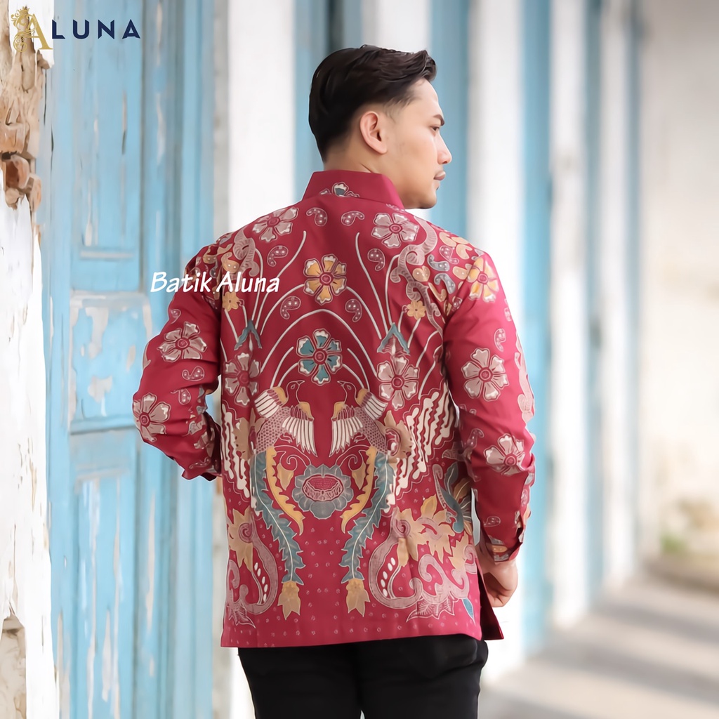 KEMEJA BATIK PRIA PREMIUM LENGAN PANJANG REGULAR BATIK ALUNA PCW 068