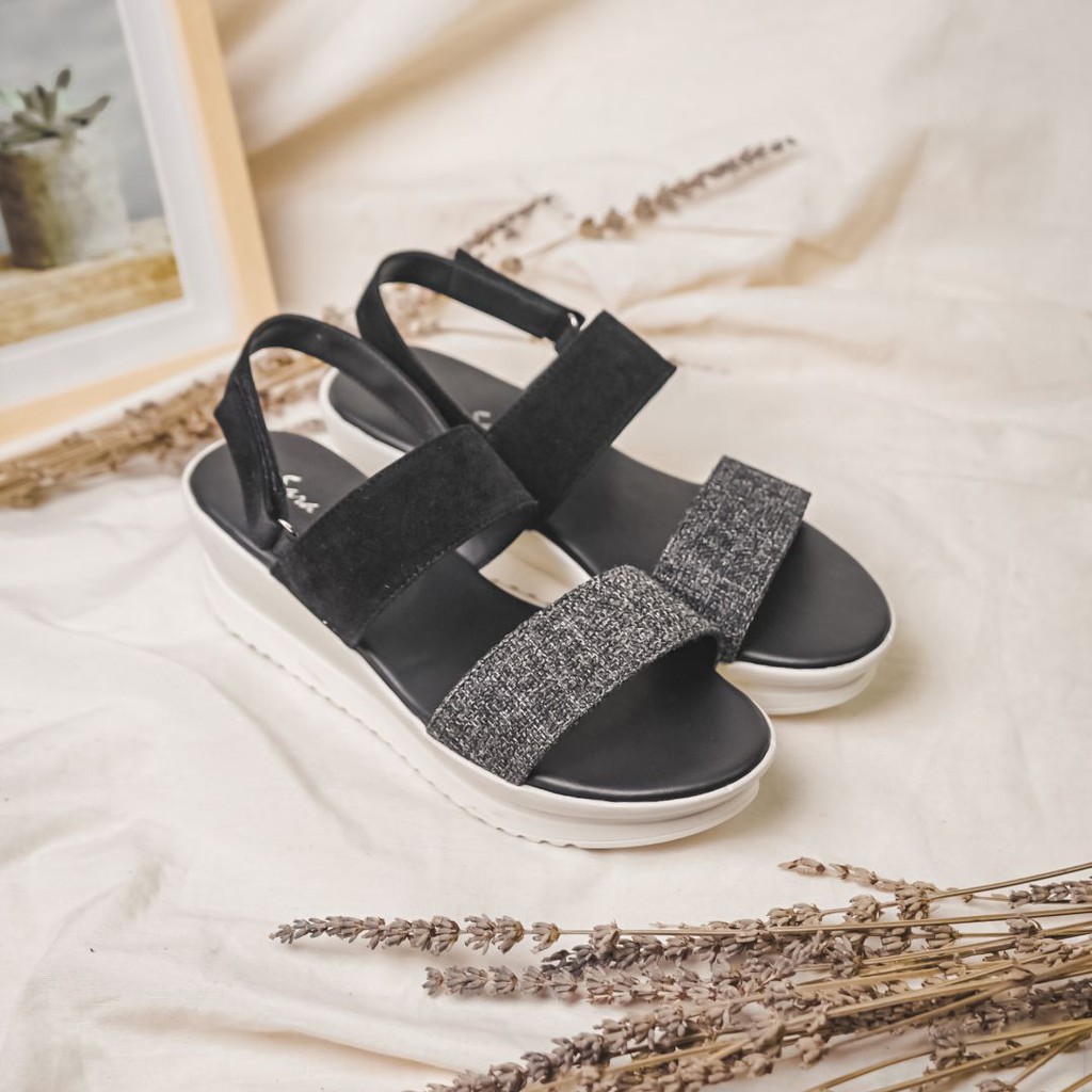 SaraSara Bellina Sandal Wedges Tali Belakang Terbaru Sepatu Sendal Cewek Wedges Casual