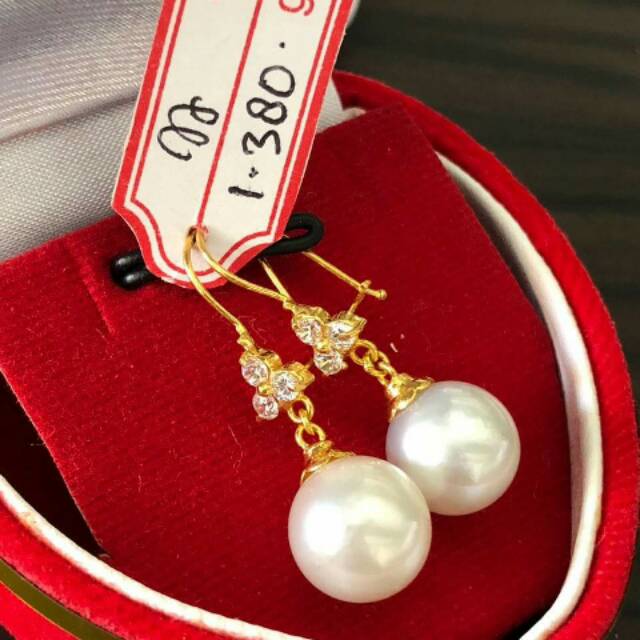 Anting emas dg mutiara Lombok